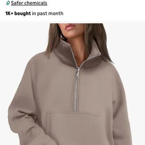 Women's Taupe Half-Zip Sweatshirt